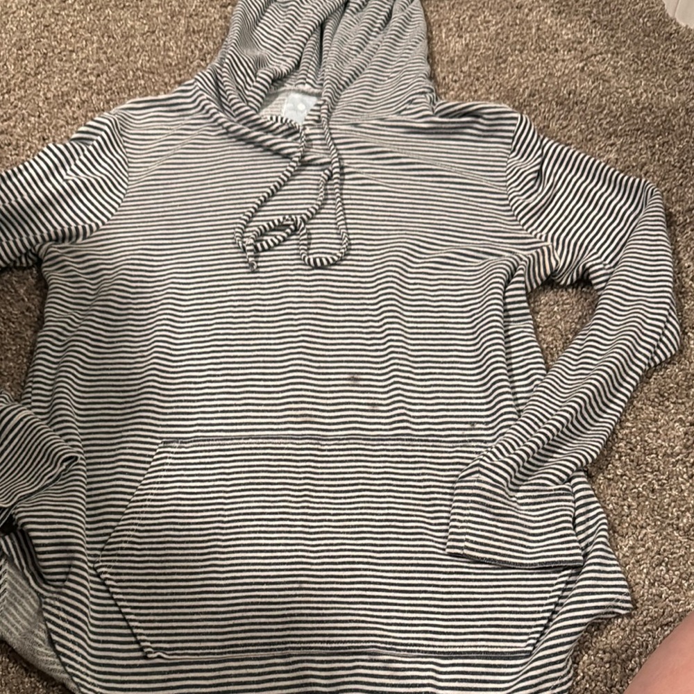 Striped Gray and White Hoodie